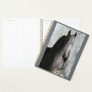 Agenda Cavalo Frísia de Cavalo Negro - Calendário, Planej