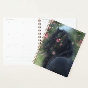 Agenda Cavalo Frísia de Cavalo Negro - Calendário, Planej