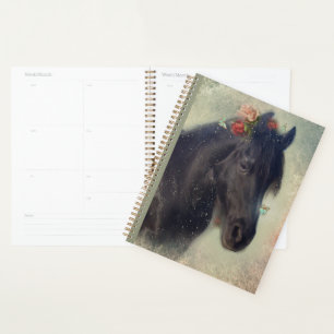 Agenda Cavalo Frísia de Cavalo Negro - Calendário, Planej