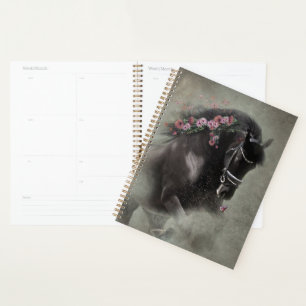 Agenda Cavalo Frísia de Cavalo Negro - Calendário, Planej