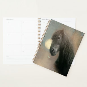 Agenda Cavalo Frísia de Cavalo Negro - Calendário, Planej