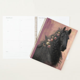 Agenda Cavalo Frísia de Cavalo Negro - Calendário, Planej