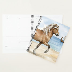 Agenda Cavalo islandês Fjara aquarela na praia