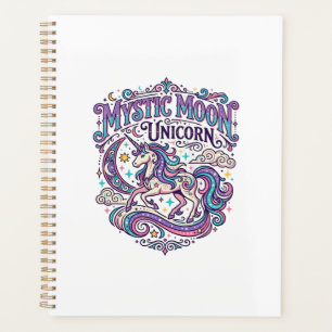 Agenda Cavalo Mágico Lua Mística Unicórnio Colorido