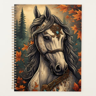 Agenda Cavalo Majestoso Adornado Com Joias Douradas