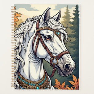 Agenda Cavalo Majestoso Adornado Com Joias Douradas