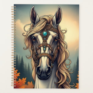 Agenda Cavalo Majestoso Adornado Com Joias Douradas