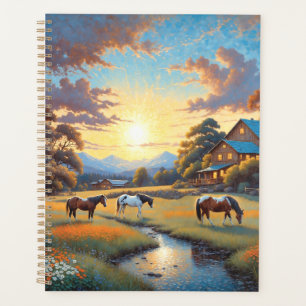 Agenda Cavalo no Prado de Flores Silvestres da Fazenda