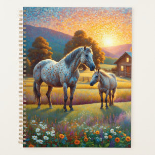 Agenda Cavalo no Prado de Flores Silvestres da Fazenda