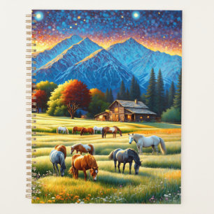 Agenda Cavalo no Prado de Flores Silvestres da Fazenda