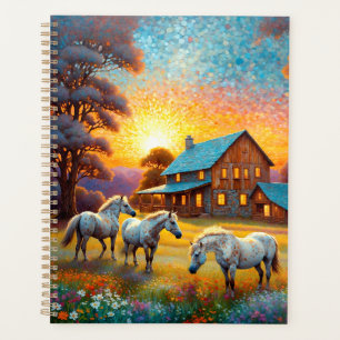 Agenda Cavalo no Prado de Flores Silvestres da Fazenda