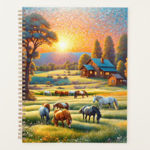 Agenda Cavalo no Prado de Flores Silvestres da Fazenda