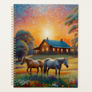 Agenda Cavalo no Prado de Flores Silvestres da Fazenda