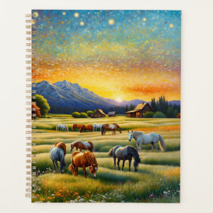 Agenda Cavalo no Prado de Flores Silvestres da Fazenda