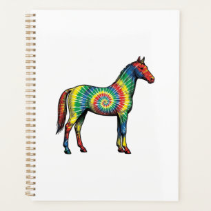 Agenda Cavalo Tie Dye Ilustração Antiga Arte Vetorial