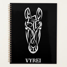Agenda Cavalo Tribal Negro e Branco