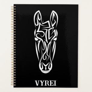 Agenda Cavalo Tribal Negro e Branco