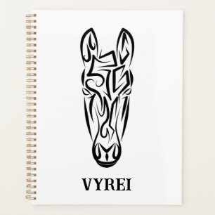 Agenda Cavalo Tribal Negro e Branco