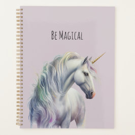 Agenda Cavalo Unicórnio Magico Chifre Dourado Branco