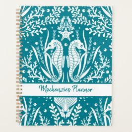 Agenda Cavalos-marinhos Personalizados Azul-Teal Azul, Da