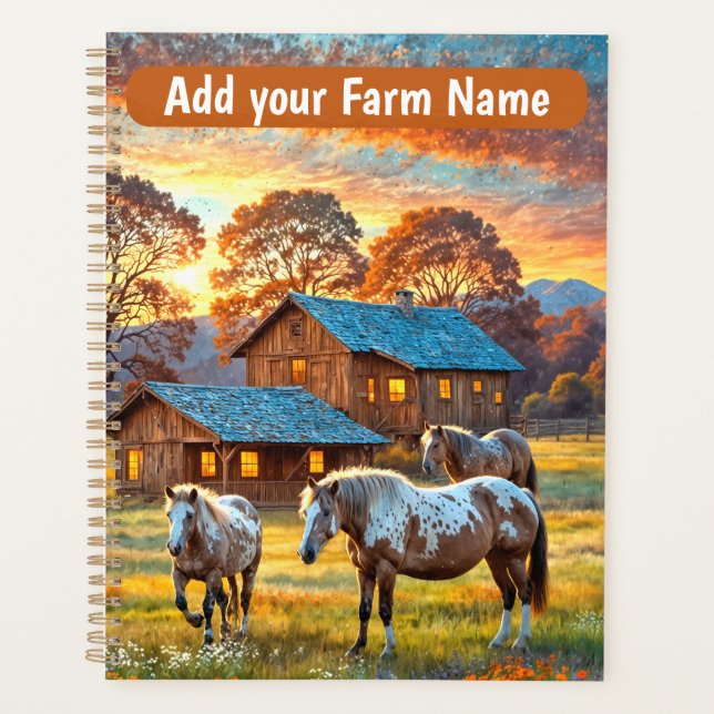 Agenda Cavalos no Prado de Flores Silvestres da Fazenda (Frente)
