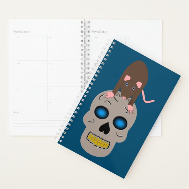 Agenda Caveira Gótica e Halloween Rato (Exibição)