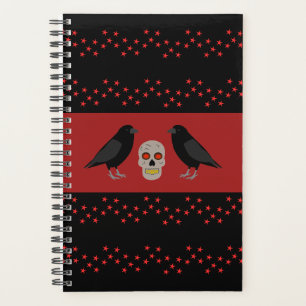 Agenda Caveira Gótica e o Guardião Ravens Halloween