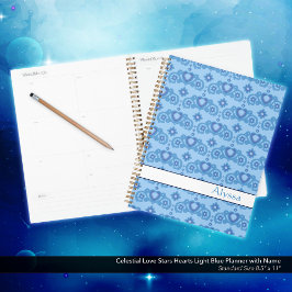 Agenda Celestial Love Stars Heart Name Light Blue
