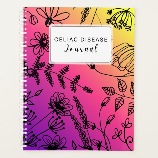 Agenda Celiac Disease Monthly Journal Purple Pink Yellow (Frente)