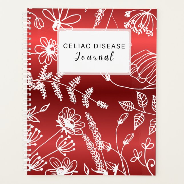 Agenda Celiac Disease Monthly Journal - Red Metallic (Frente)