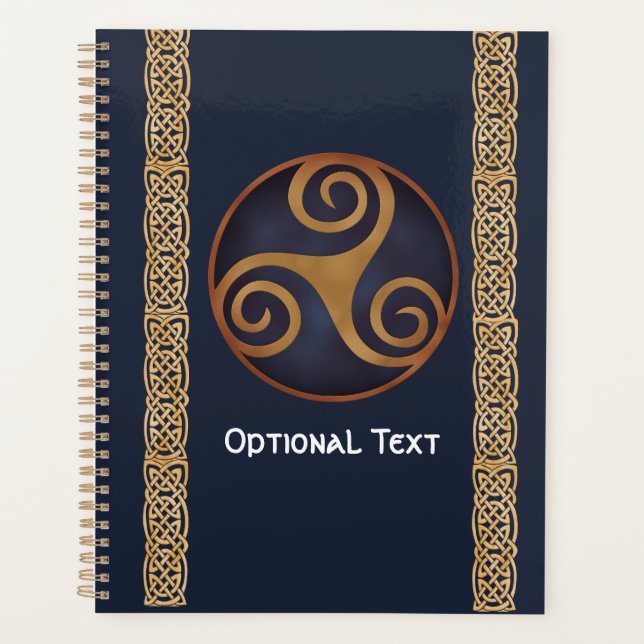 Agenda Céltico Triskelion (Azul) Personalizado (Frente)