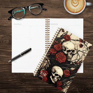 Agenda Células góticas e Monograma de Rosas vermelhas