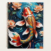 Cena Aquática de Vibrant Koi e Belas Flores