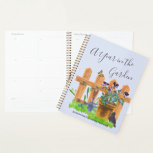 Agenda Cena de Jardinagem de Algodão - Um Ano no Jardim
