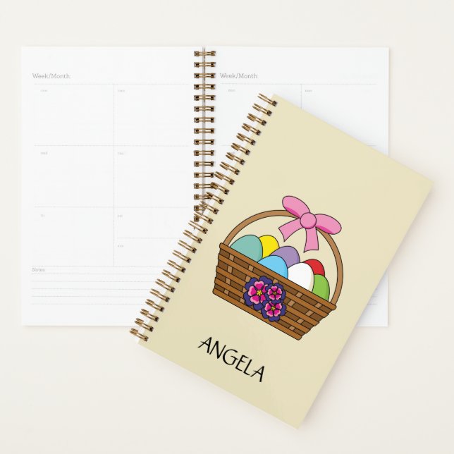 Agenda Cesta de Caça de Ovos de Páscoa com Ovos de Pastel (Exibição)