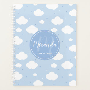 Agenda Céu Azul Cujo Monograma e Nome Personalizados
