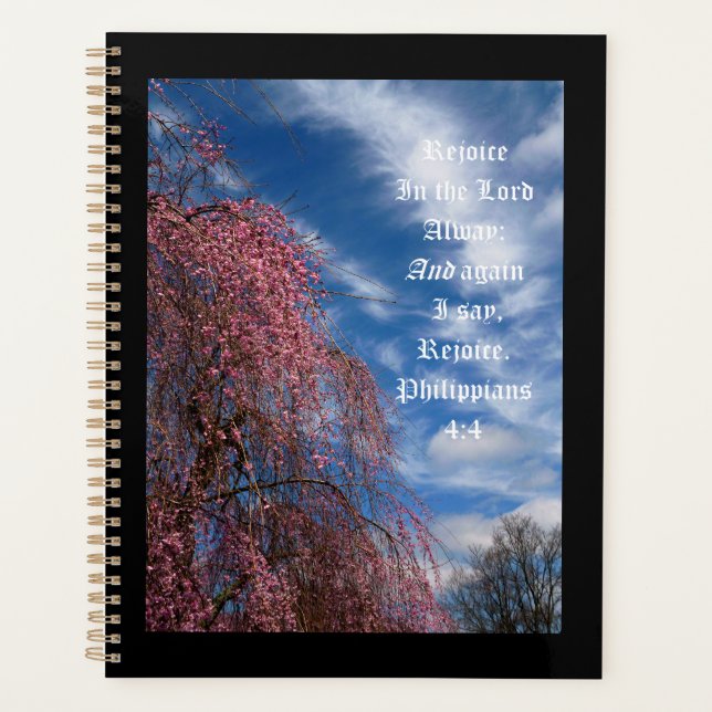 Agenda Céu de Abril com Filipenses 4:4 (Frente)