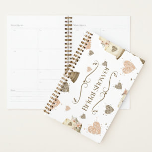 Agenda chá de panela elegante do estilo shabby