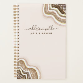 Agenda Champanhe Dourado Glitter Glitter Geode
