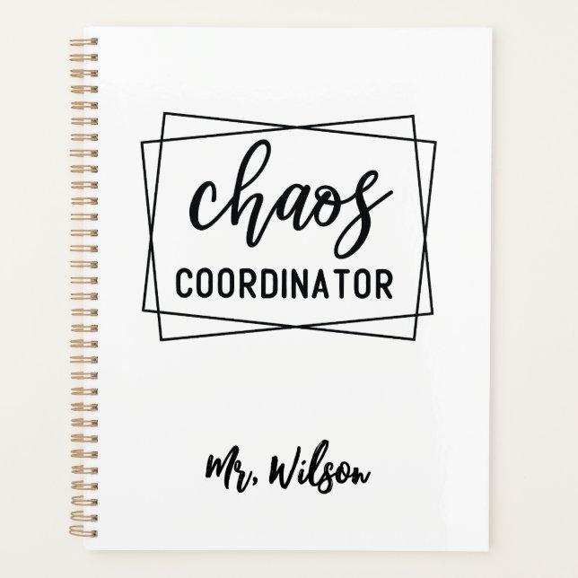 Agenda Chaos Coordinator Notebook – Funny Teacher Quote (Frente)
