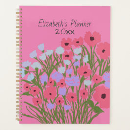 Agenda Charme Floral Bonito Colorido + Nome Personalizado