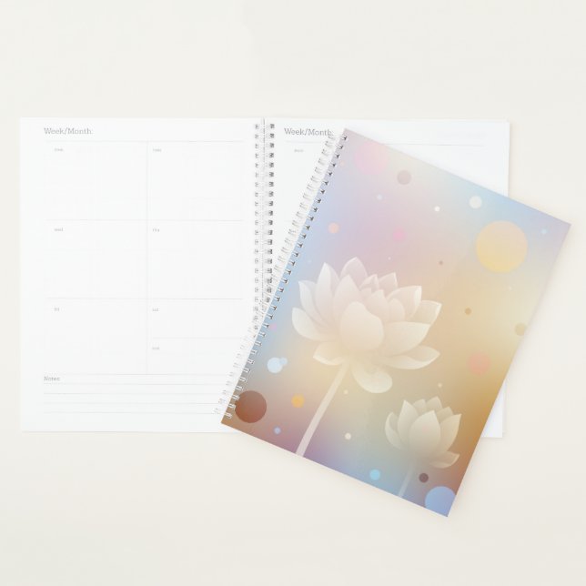 Agenda Charming Lotus Hardcover Planner (Exibição)