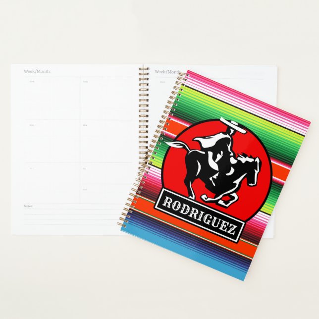 Agenda Charro Horse, nome personalizado, sérvia mexicana  (Exibição)