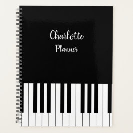 Agenda Chaves de Piano Pretas e Brancas com Nome Personal
