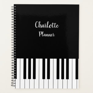 Agenda Chaves de Piano Pretas e Brancas com Nome Personal