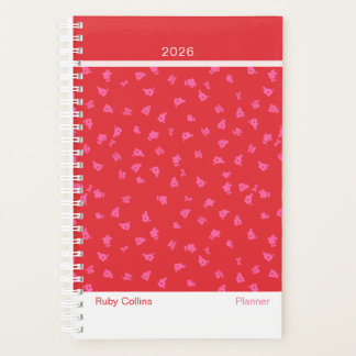 Agenda Cheerful Red Floral Modern