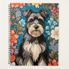 Agenda Cheerful Schnauzer William Morris Inspired Floral