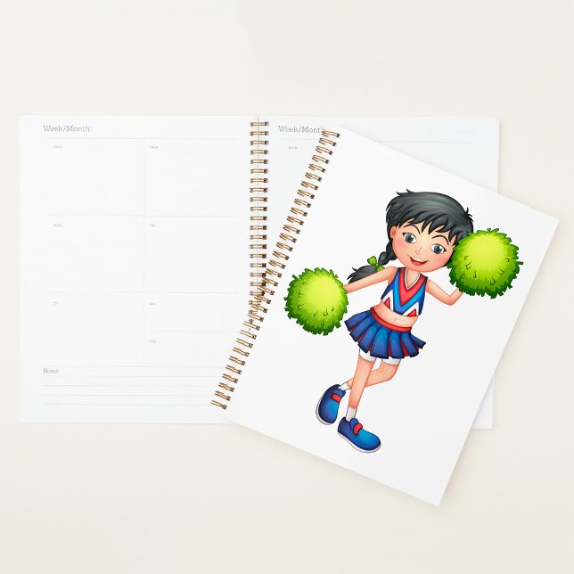 Agenda Cheerleader Girl with Pom Poms Fun Sports Spirit (Criador carregado)