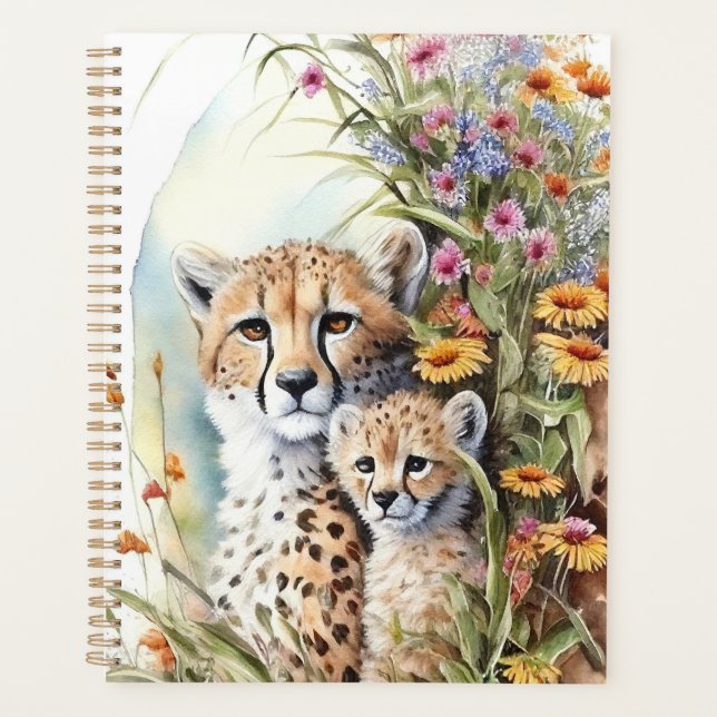 Agenda Cheetah Baby e Mamãe Planner (Frente)
