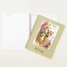 Agenda Cheetah Baby e mamãe Planner personalizados